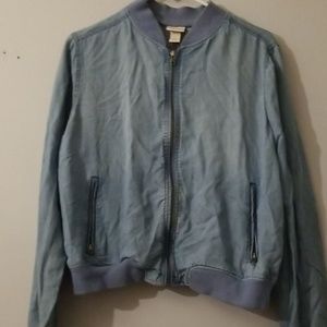 Women's denim bomber jacket